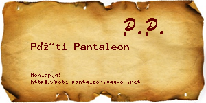 Póti Pantaleon névjegykártya